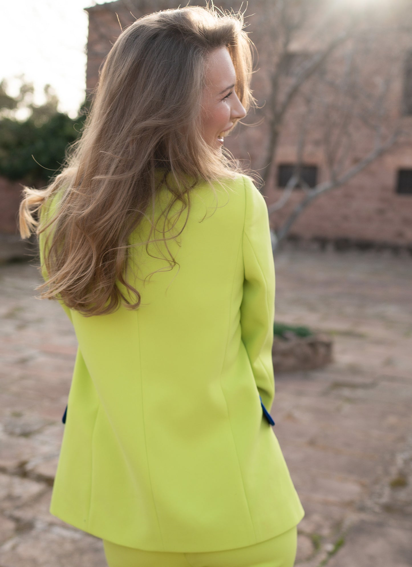 BOLIVIA SUIT Lime and Blue Klein